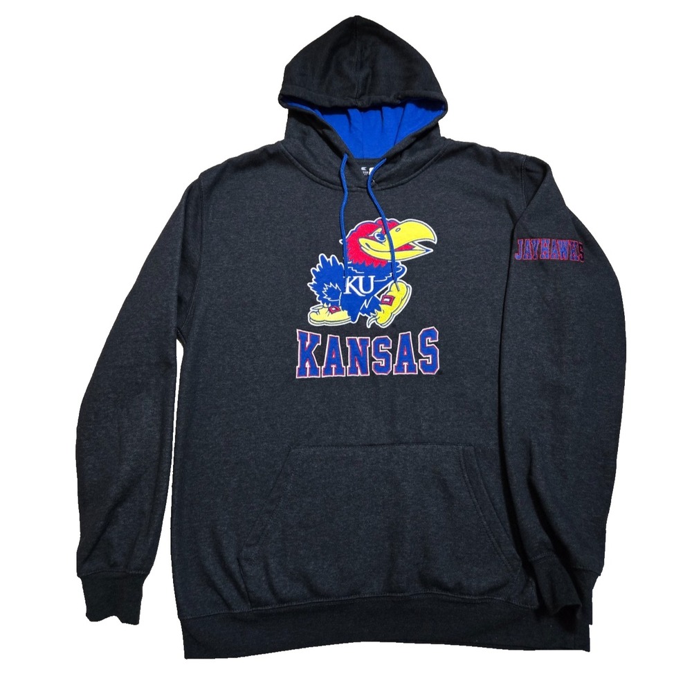 Colosseum Kansas City Jayhawks Hoodie Men's XL Charcoal Gray NWT‎